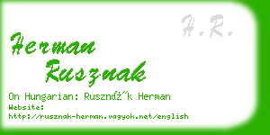 herman rusznak business card